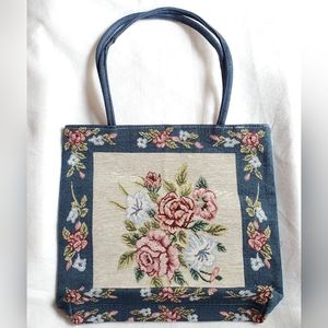 Vintage florist prints jute tote Bags or shoulder bags for women